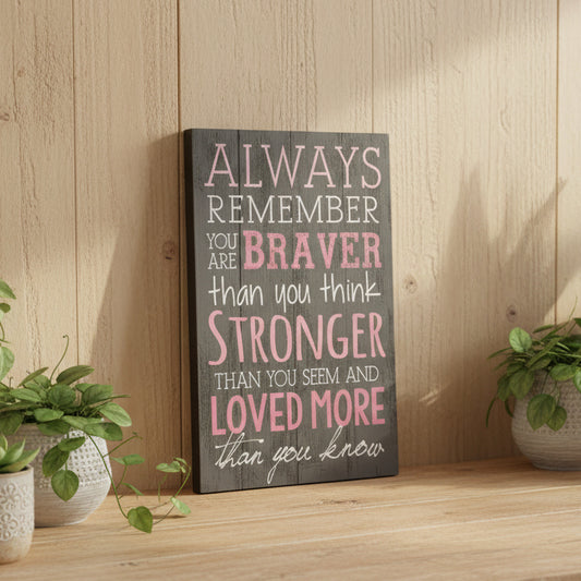 Always Remember You Are Braver Than You Think Plaque