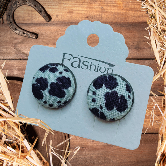 Black Cow Print Earrings