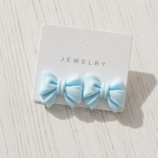 Blue Bow Earrings (18x26mm)