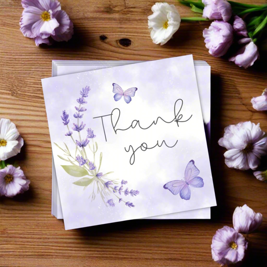 Butterflies - Purple Thank You Cards