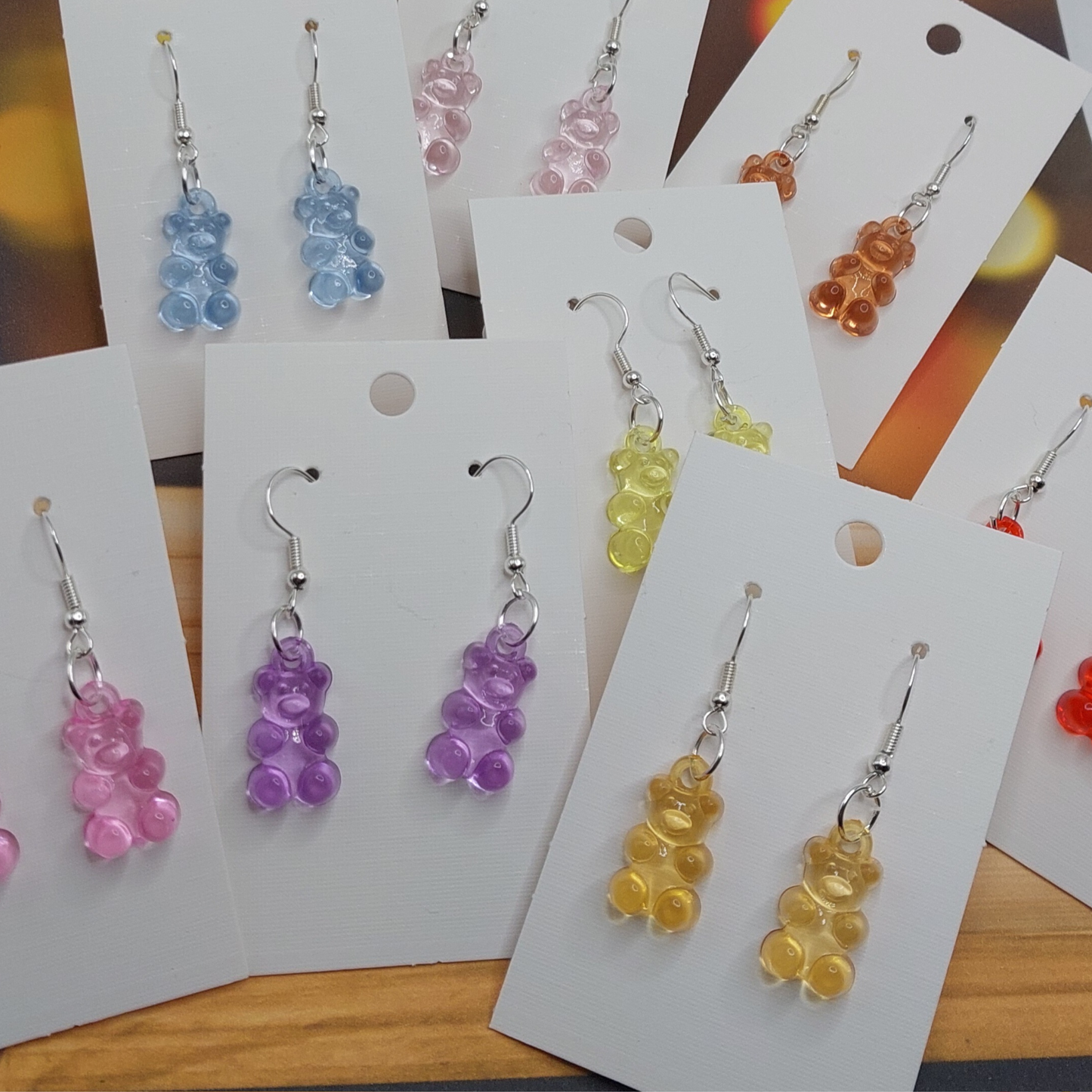 Candy Colored Bear Dangle Earrings