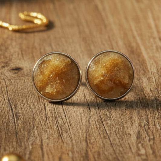 14mm Caramel Imitation Druzy Earrings