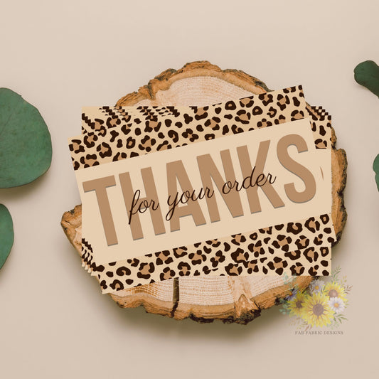 Cheetah Pattern - Thanks for Your Order Cards