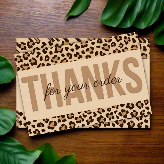 Cheetah Pattern - Thanks for Your Order Cards