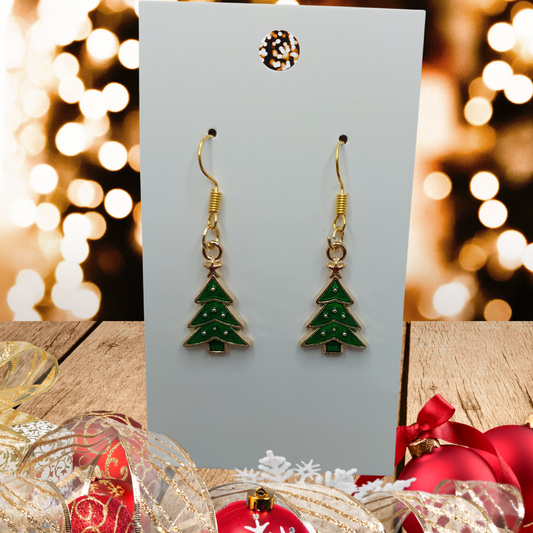 Christmas Tree Dangle Earrings