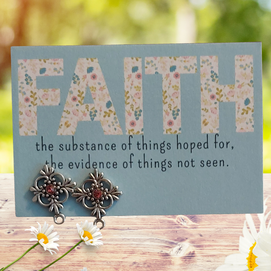Faith Card with Cross Earrings