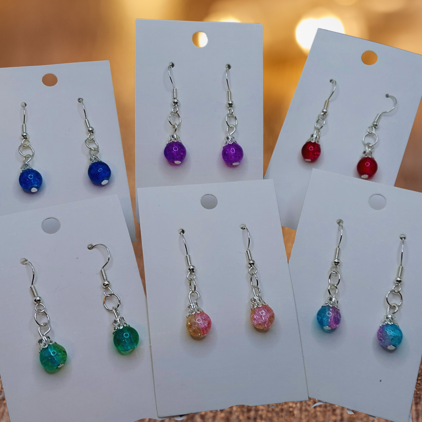 Glass Bead Dangle Earrings