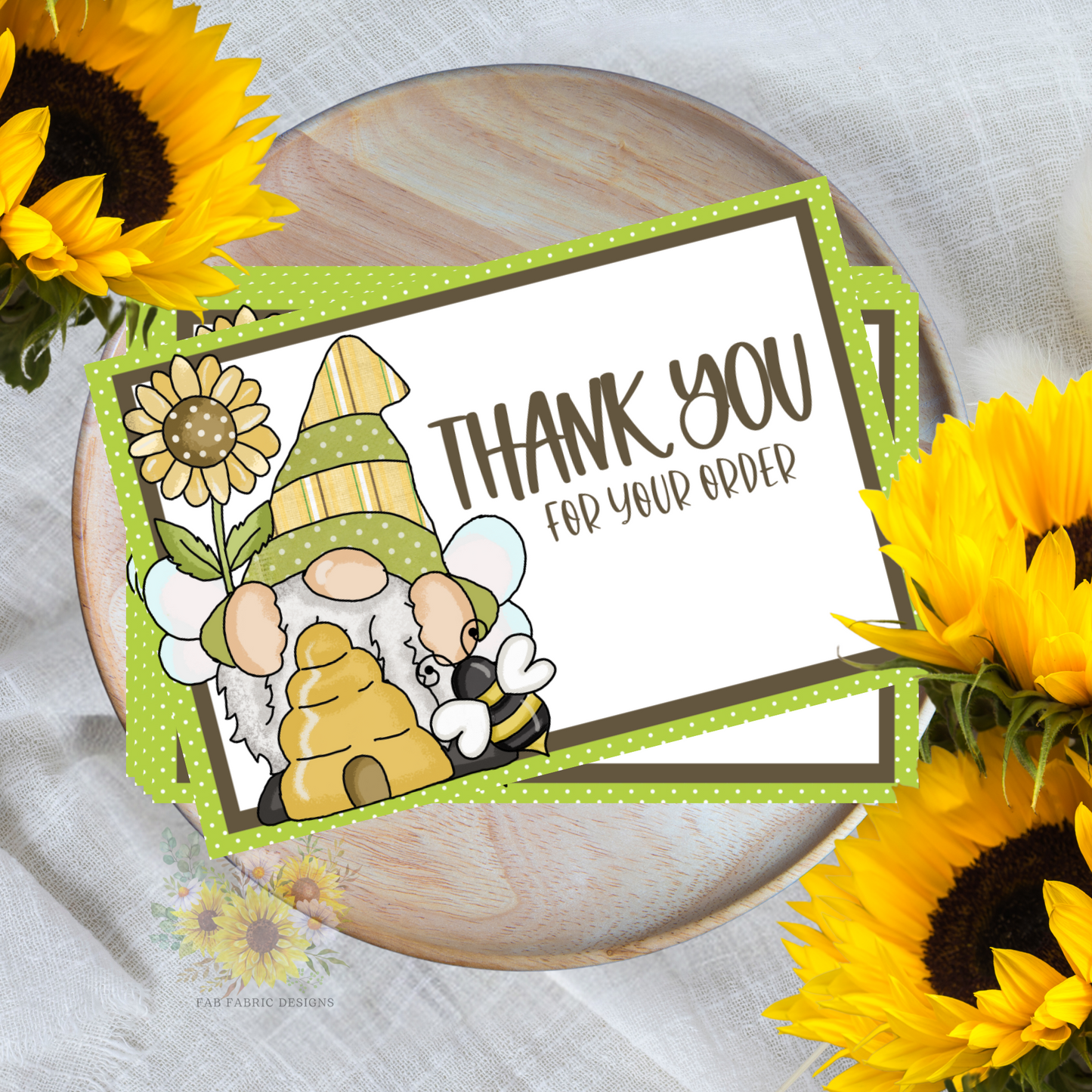 Gnome & Bee - Thank You for Your Order Cards