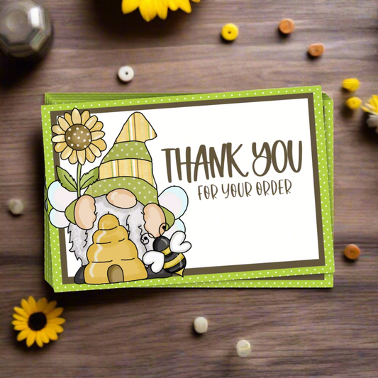 Gnome & Bee - Thank You for Your Order Cards