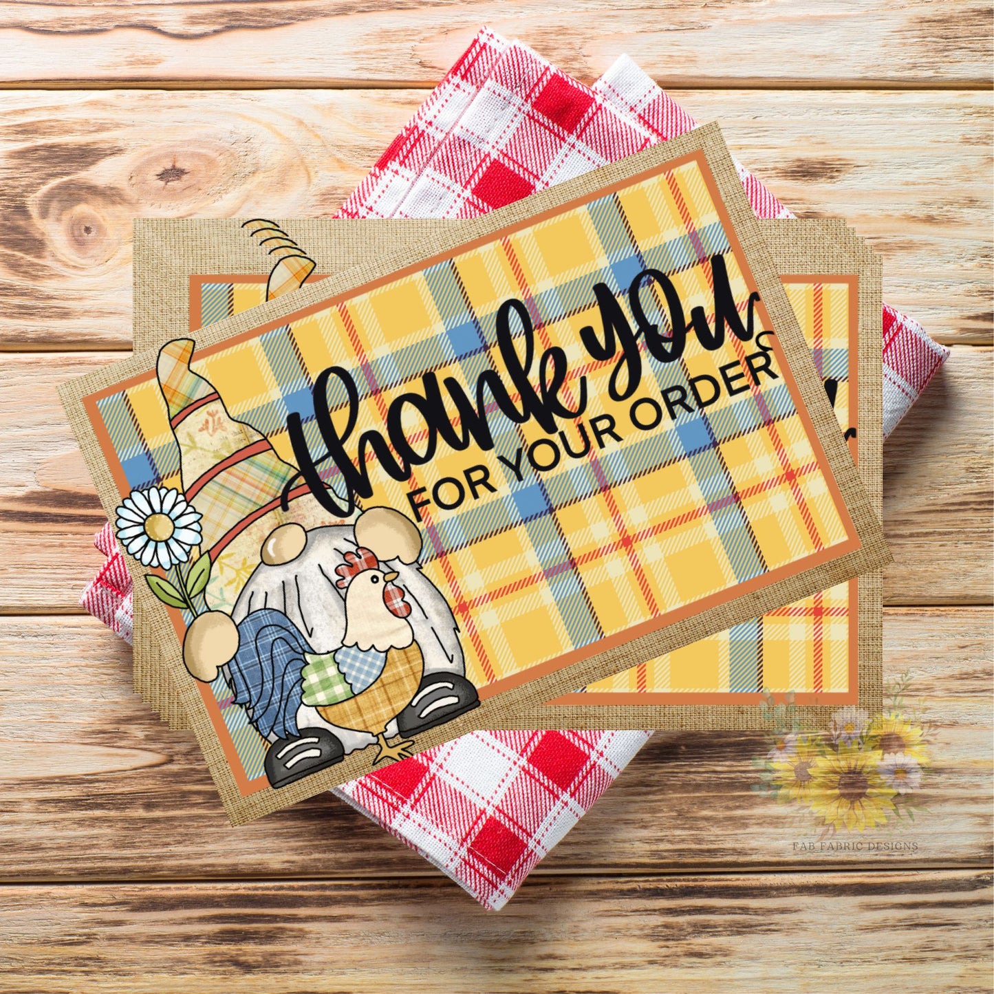 Gnome & Chicken - Thank You for Your Order Cards