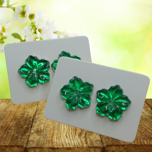 Green Flower Earrrings (12mm)