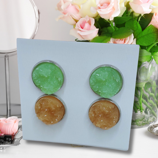 Green & Caramel Imitation Druzy Set