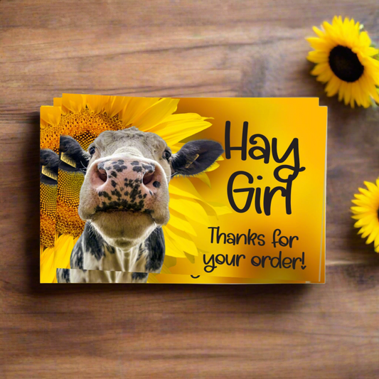 Hay Girl - Thank You For Your Order Cards