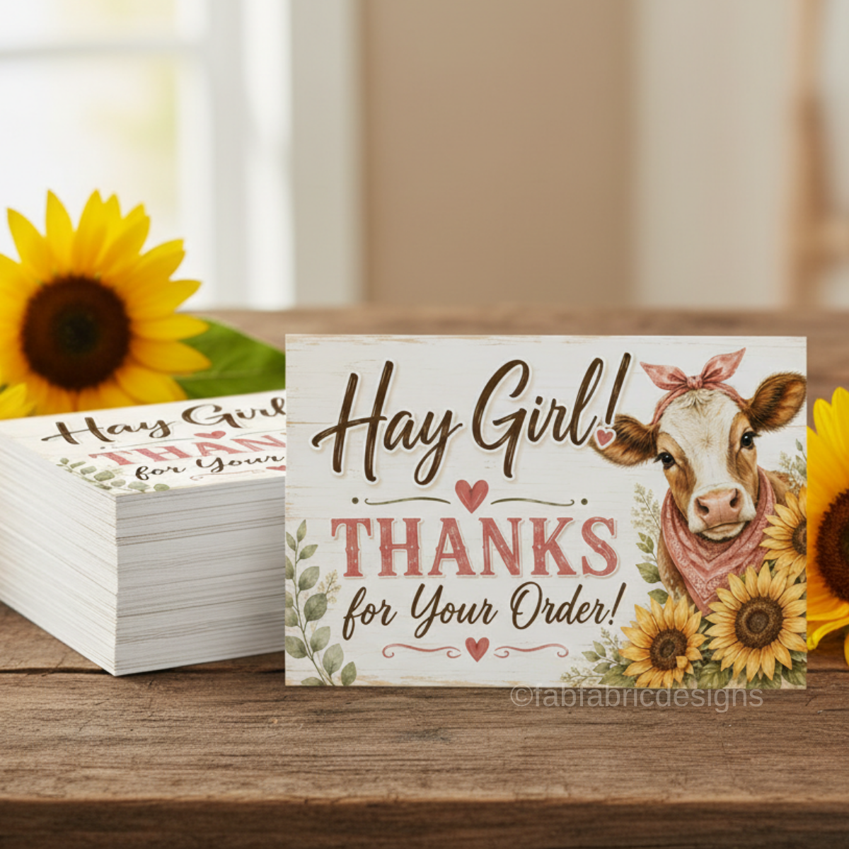 Hay Girl, Thanks for Your Order Cards