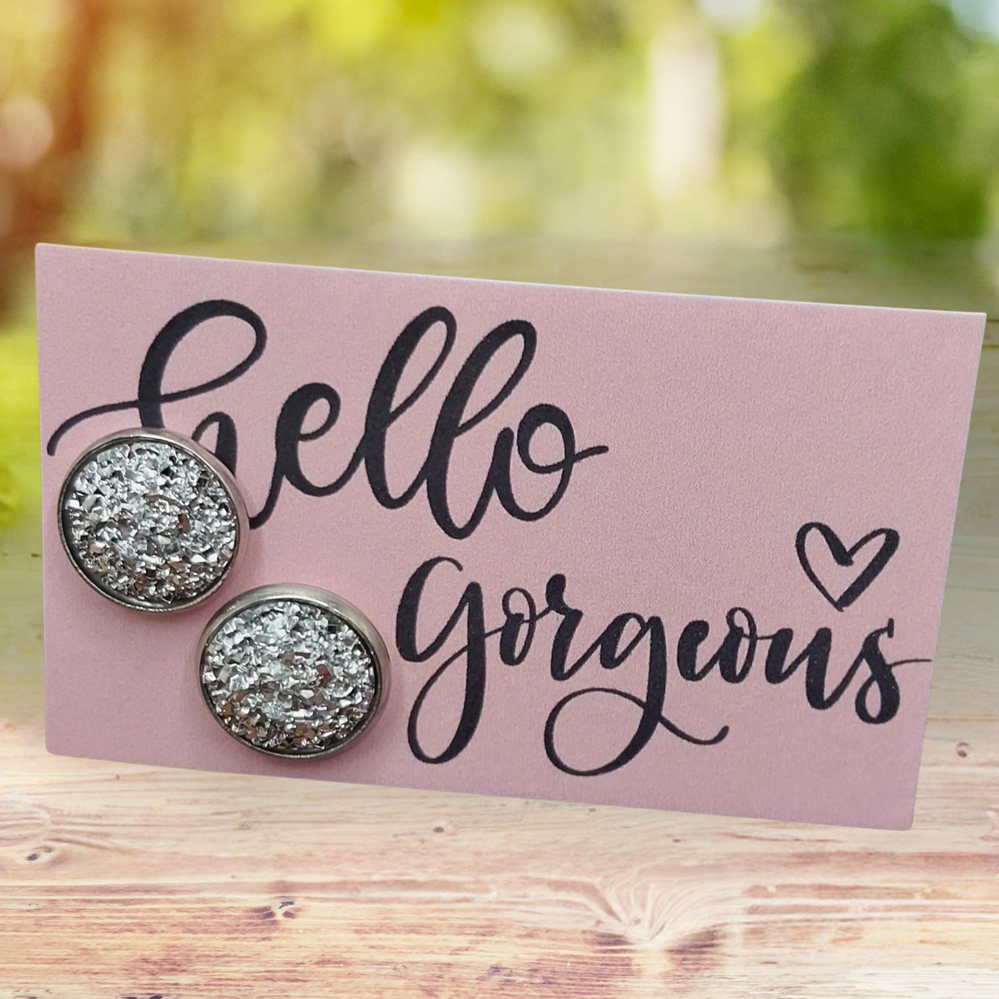 Hello Gorgeous Card with 14mm Earrings