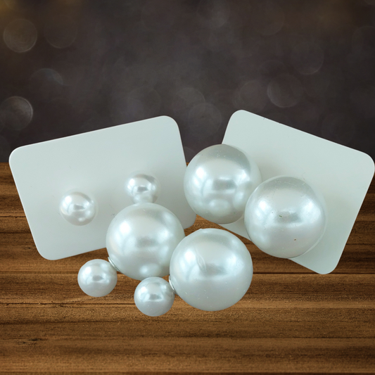 Imitation Pearl Double Ball Stud Earrings