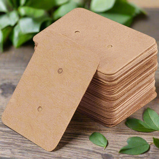 Kraft Earring Display Cards - 1.38in x 0.98in, Pack of 50