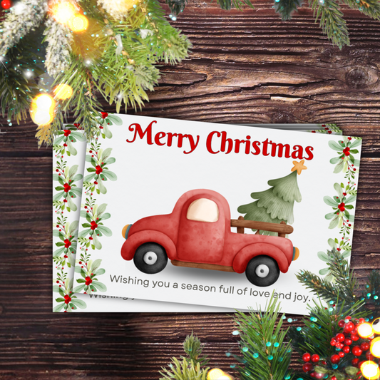 Merry Christmas Truck Cards