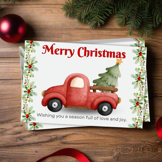 Merry Christmas Truck Cards