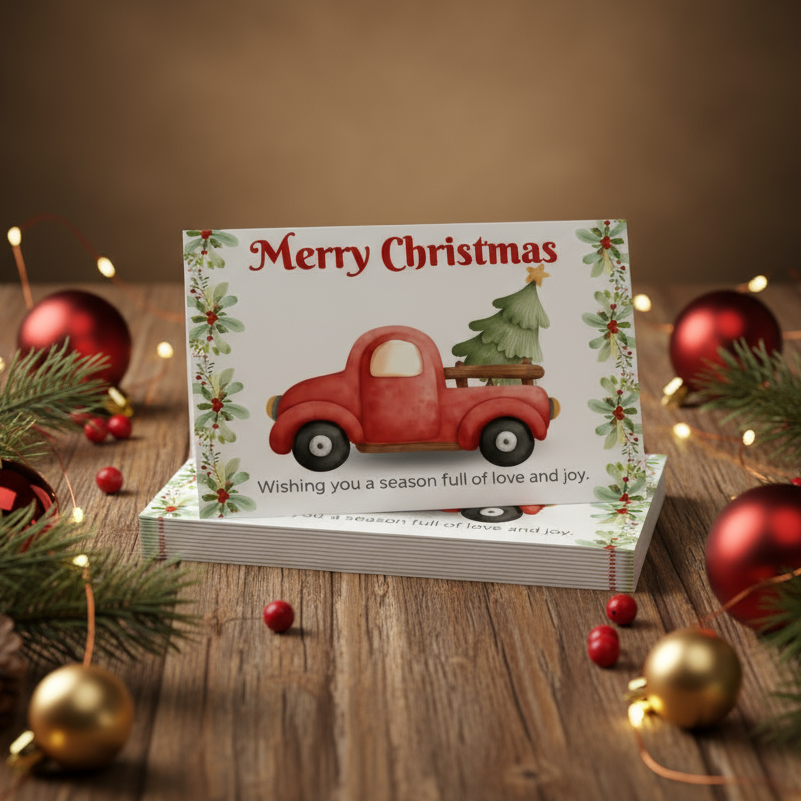 Merry Christmas Truck Cards
