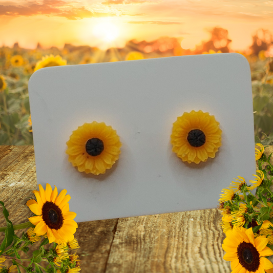 Mini Sunflower Earrings (8mm)