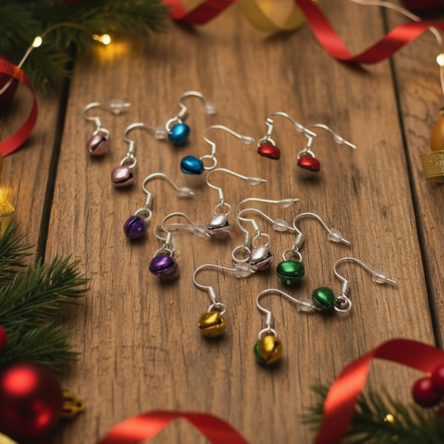 Mini Christmas Bell Dangle Earrings