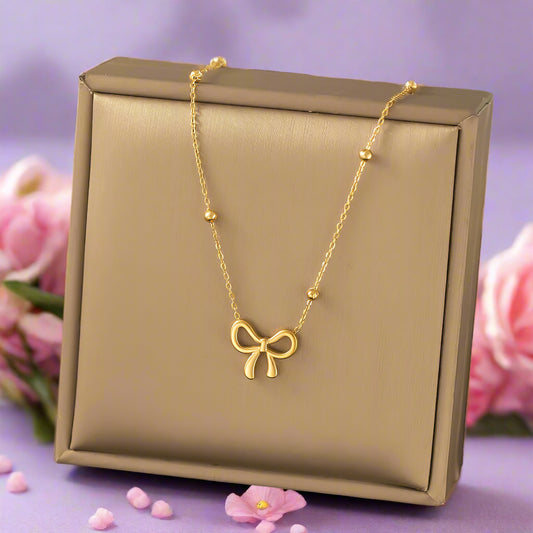 Stainless Steel Bow Necklace