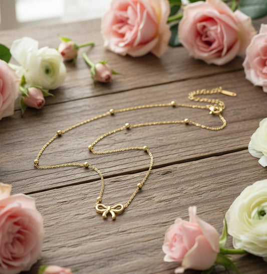 Stainless Steel Bow Necklace