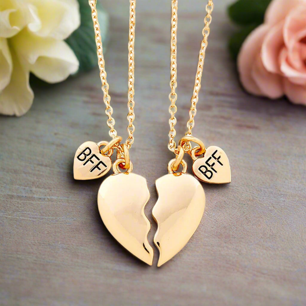 BFF Necklace Set on Floral Card