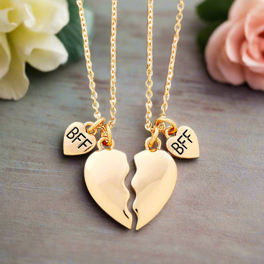 BFF Necklace Set on Floral Card