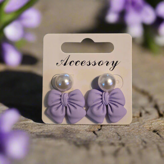 Purple Bows & Pearls
