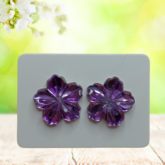 Purple Flower Earrings (12mm)