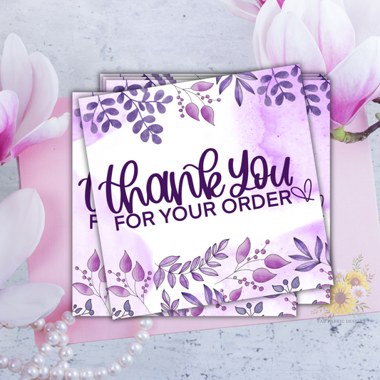 Purple Foliage Thank You Cards