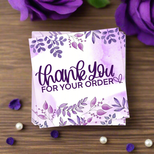 Purple Foliage Thank You Cards