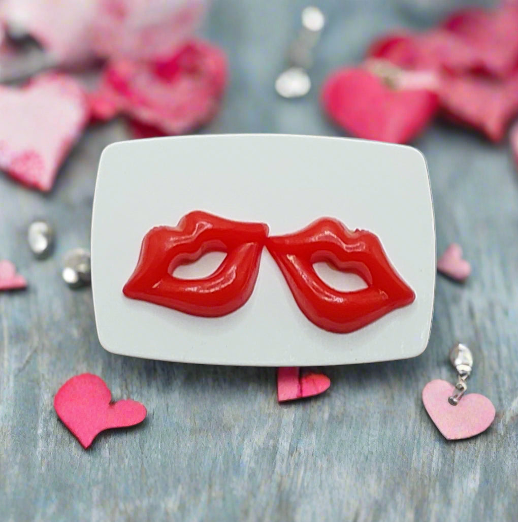 Red Lip Shaped Earrings