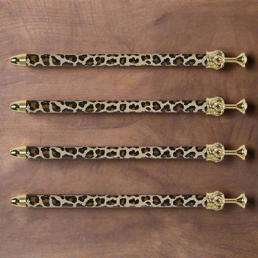 Cheetah Rhinestone Crown Pen