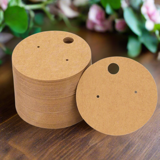 Round Kraft Earring Display Cards - 1.625", Pack of 50