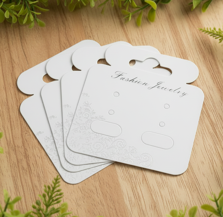 Silver Foil Earring Cards, Pack of 50