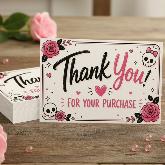 Skull & Rose Thank You for Your Purchase Cards