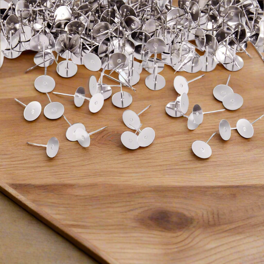 Stainless Steel Earring Posts, 10mm (100 pieces)
