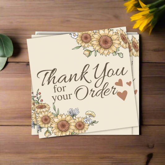 Sunflowers - Thank You for Your Order Cards