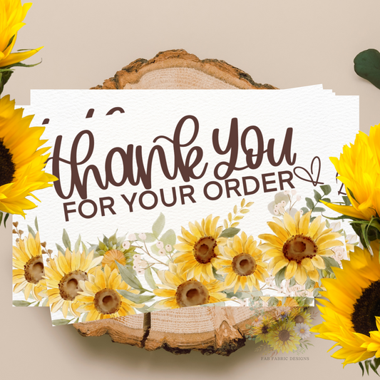 Sunflower - Thank You for your Order Cards