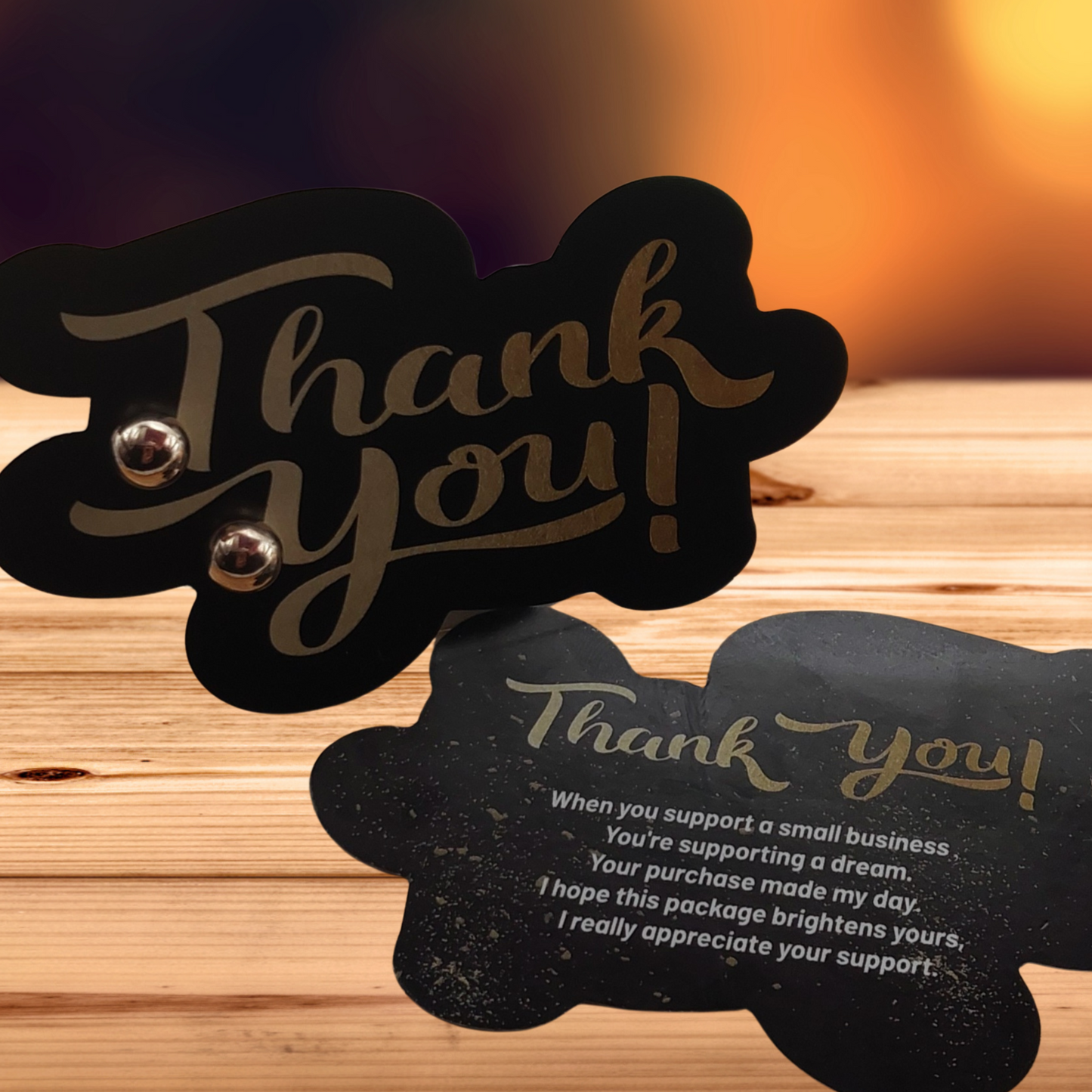 Thank You Card with 8mm Gold Ball Stud Earrings