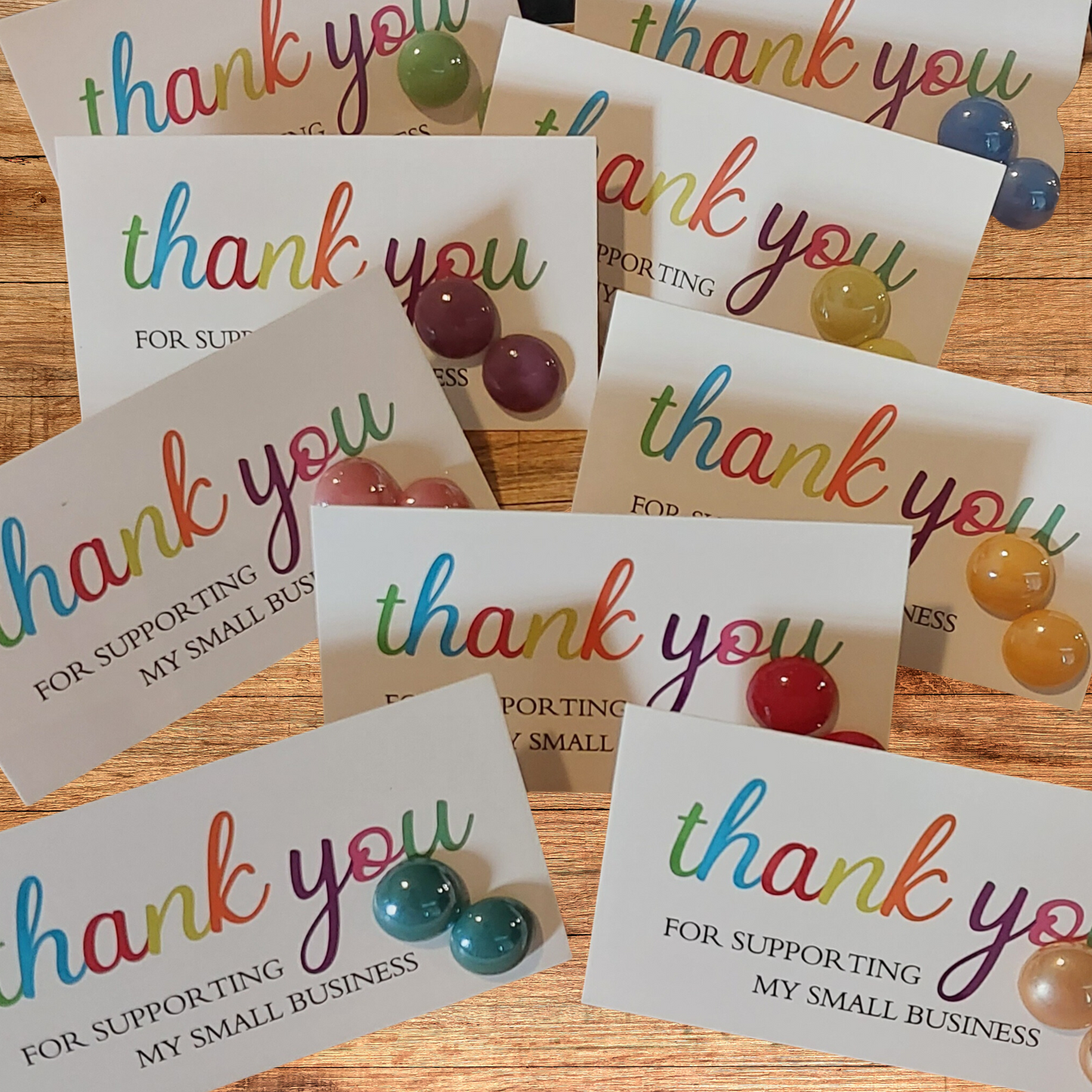 Thank You For Supporting My Small Business Card with 13mm Porcelain Earrings