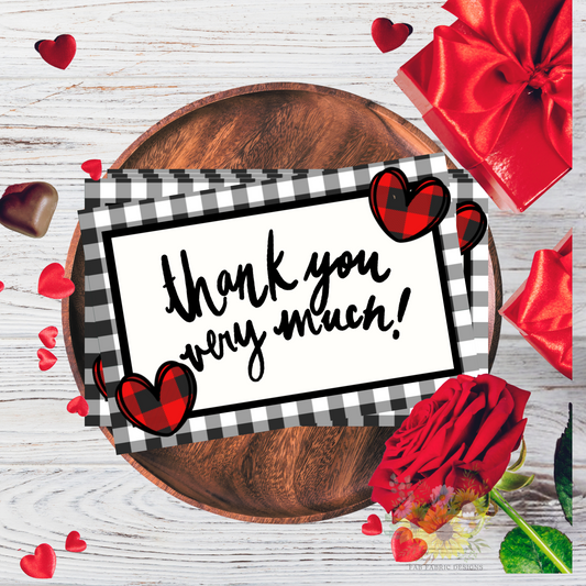 Thank You Very Much Plaid & Hearts Cards