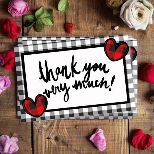 Thank You Very Much Plaid & Hearts Cards