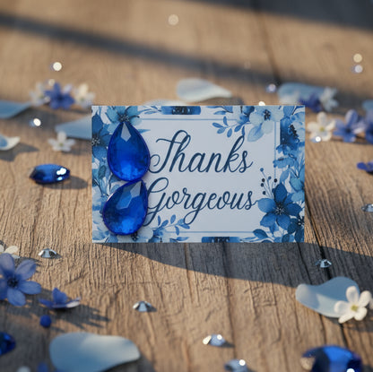 Thanks Gorgeous, Blue Floral Card with Earrings