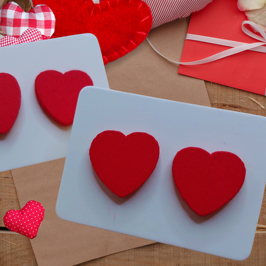 Wood Heart Earrings (12mm)