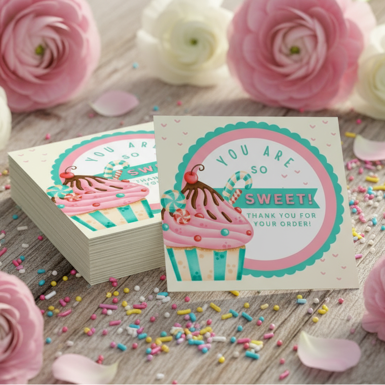 You Are So Sweet, Thank You For Your Order Cupcake Cards