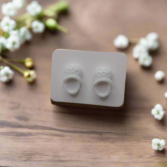 White Clog Earrings